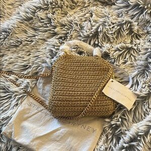 Stella McCartney Gold Crochet Crossbody Bag NEW W/ TAGS